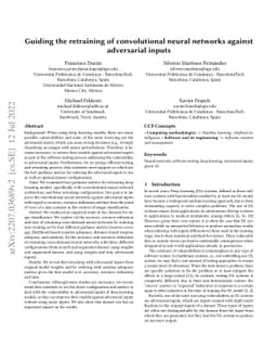 Guiding the retraining of convolutional neural networks against
  adversarial inputs