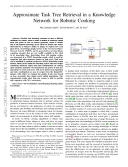 Approximate Task Tree Retrieval in a Knowledge Network for Robotic
  Cooking