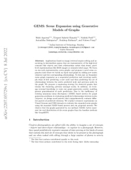 GEMS: Scene Expansion using Generative Models of Graphs