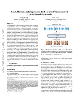 FastLTS: Non-Autoregressive End-to-End Unconstrained Lip-to-Speech
  Synthesis