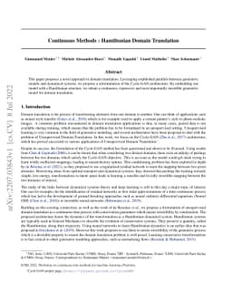 Continuous Methods : Hamiltonian Domain Translation