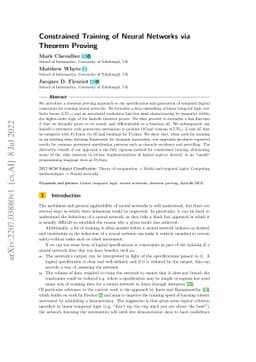 Constrained Training of Neural Networks via Theorem Proving