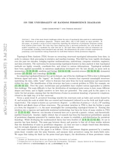 On the Universality of Random Persistence Diagrams