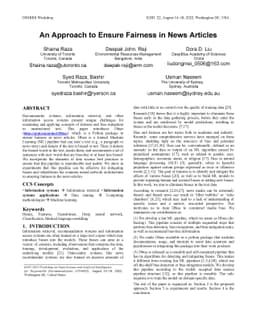 An Approach to Ensure Fairness in News Articles
