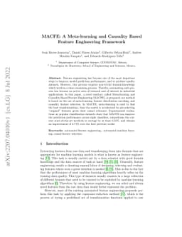 MACFE: A Meta-learning and Causality Based Feature Engineering Framework