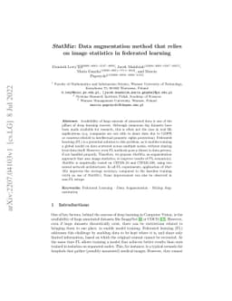 StatMix: Data augmentation method that relies on image statistics in
  federated learning