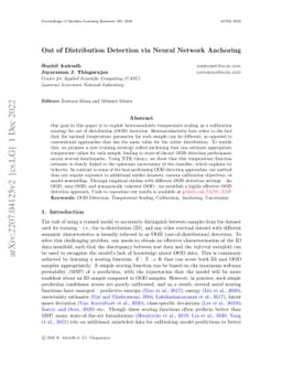 Out of Distribution Detection via Neural Network Anchoring