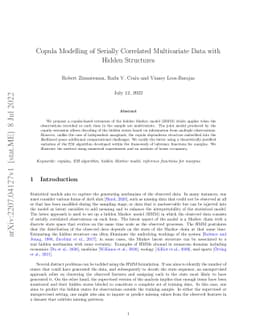 Copula Modelling of Serially Correlated Multivariate Data with Hidden
  Structures