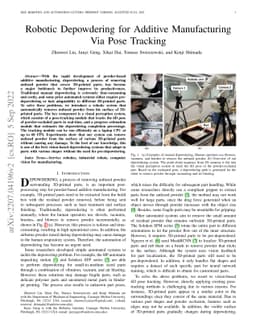 Robotic Depowdering for Additive Manufacturing Via Pose Tracking