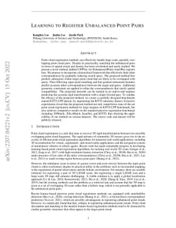 Learning to Register Unbalanced Point Pairs
