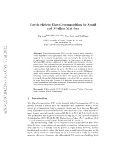 Batch-efficient EigenDecomposition for Small and Medium Matrices