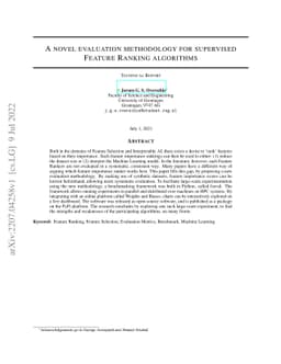 A novel evaluation methodology for supervised Feature Ranking algorithms