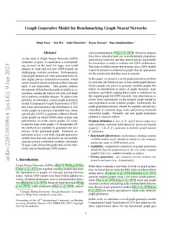 Graph Generative Model for Benchmarking Graph Neural Networks