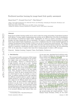 Facilitated machine learning for image-based fruit quality assessment