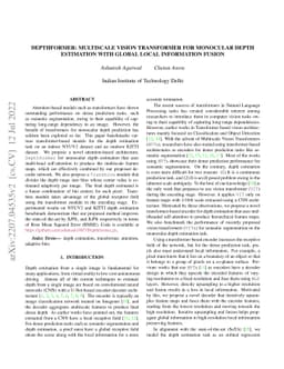 Depthformer : Multiscale Vision Transformer For Monocular Depth
  Estimation With Local Global Information Fusion