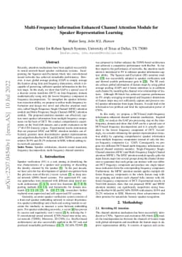 Multi-Frequency Information Enhanced Channel Attention Module for
  Speaker Representation Learning