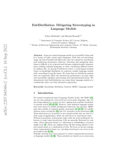 FairDistillation: Mitigating Stereotyping in Language Models