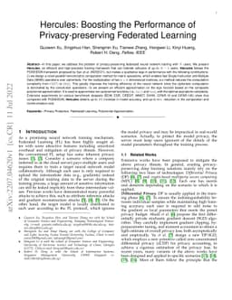 Hercules: Boosting the Performance of Privacy-preserving Federated
  Learning