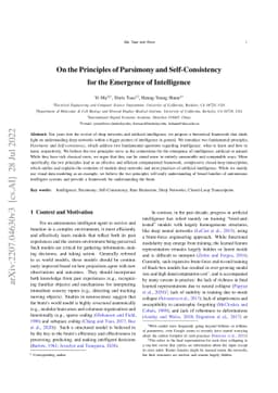 On the Principles of Parsimony and Self-Consistency for the Emergence of
  Intelligence