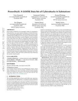 PowerDuck: A GOOSE Data Set of Cyberattacks in Substations