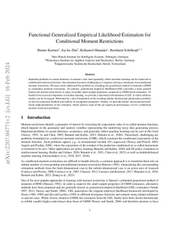 Functional Generalized Empirical Likelihood Estimation for Conditional
  Moment Restrictions