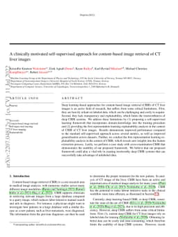 A clinically motivated self-supervised approach for content-based image
  retrieval of CT liver images