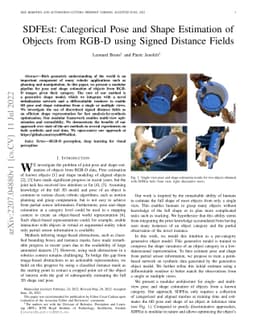 SDFEst: Categorical Pose and Shape Estimation of Objects from RGB-D
  using Signed Distance Fields