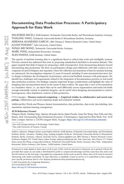 Documenting Data Production Processes: A Participatory Approach for Data
  Work