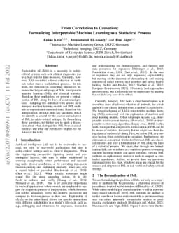 From Correlation to Causation: Formalizing Interpretable Machine
  Learning as a Statistical Process