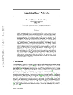 Sparsifying Binary Networks