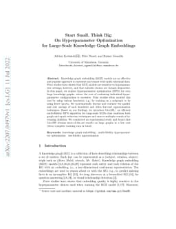 Start Small, Think Big: On Hyperparameter Optimization for Large-Scale
  Knowledge Graph Embeddings