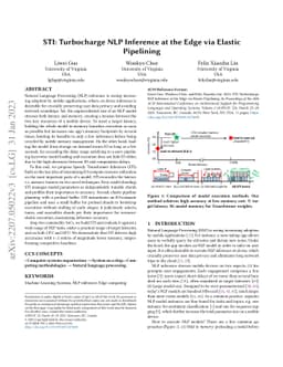 STI: Turbocharge NLP Inference at the Edge via Elastic Pipelining