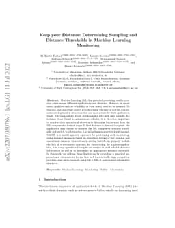 Keep your Distance: Determining Sampling and Distance Thresholds in
  Machine Learning Monitoring