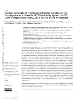 Towards Personalized Healthcare in Cardiac Population: The Development
  of a Wearable ECG Monitoring System, an ECG Lossy Compression Schema, and a
  ResNet-Based AF Detector