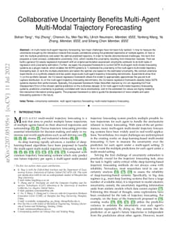 Collaborative Uncertainty Benefits Multi-Agent Multi-Modal Trajectory Forecasting