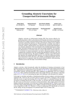 Grounding Aleatoric Uncertainty for Unsupervised Environment Design