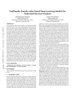 FedPseudo: Pseudo value-based Deep Learning Models for Federated
  Survival Analysis