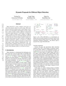 Dynamic Proposals for Efficient Object Detection