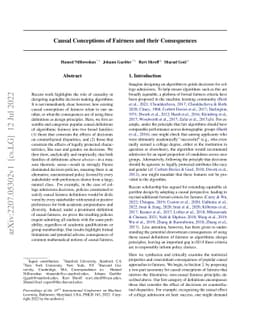 Causal Conceptions of Fairness and their Consequences