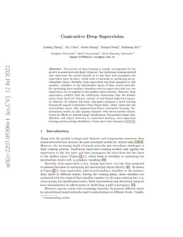 Contrastive Deep Supervision