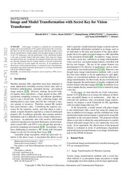 Image and Model Transformation with Secret Key for Vision Transformer