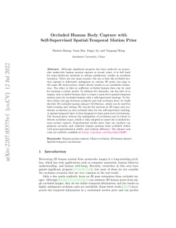 Occluded Human Body Capture with Self-Supervised Spatial-Temporal Motion
  Prior