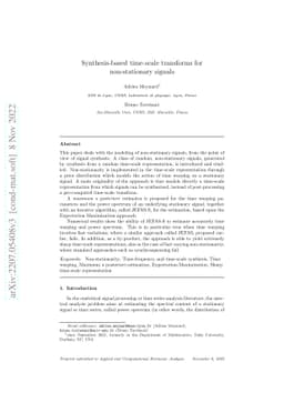 Synthesis-based time-scale transforms for non-stationary signals