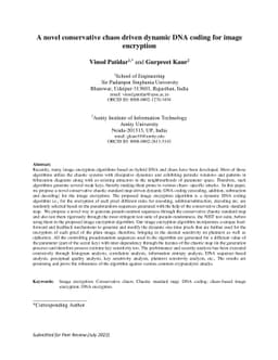 A novel conservative chaos driven dynamic DNA coding for image
  encryption