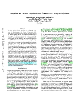 HelixFold: An Efficient Implementation of AlphaFold2 using PaddlePaddle