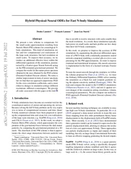 Hybrid Physical-Neural ODEs for Fast N-body Simulations