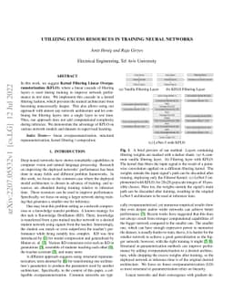 Utilizing Excess Resources in Training Neural Networks