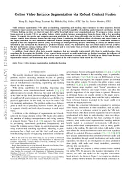 Online Video Instance Segmentation via Robust Context Fusion