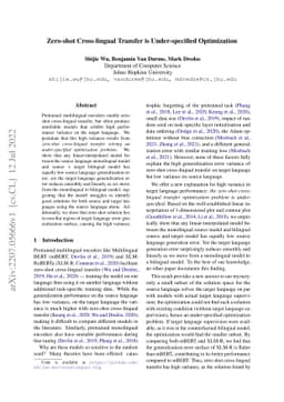 Zero-shot Cross-lingual Transfer is Under-specified Optimization
