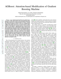 AGBoost: Attention-based Modification of Gradient Boosting Machine